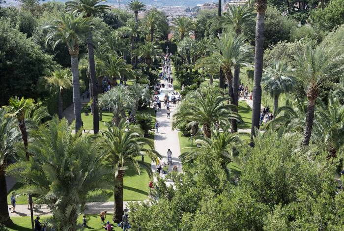 Colpo d'occhio sui giardini del Quirinale.