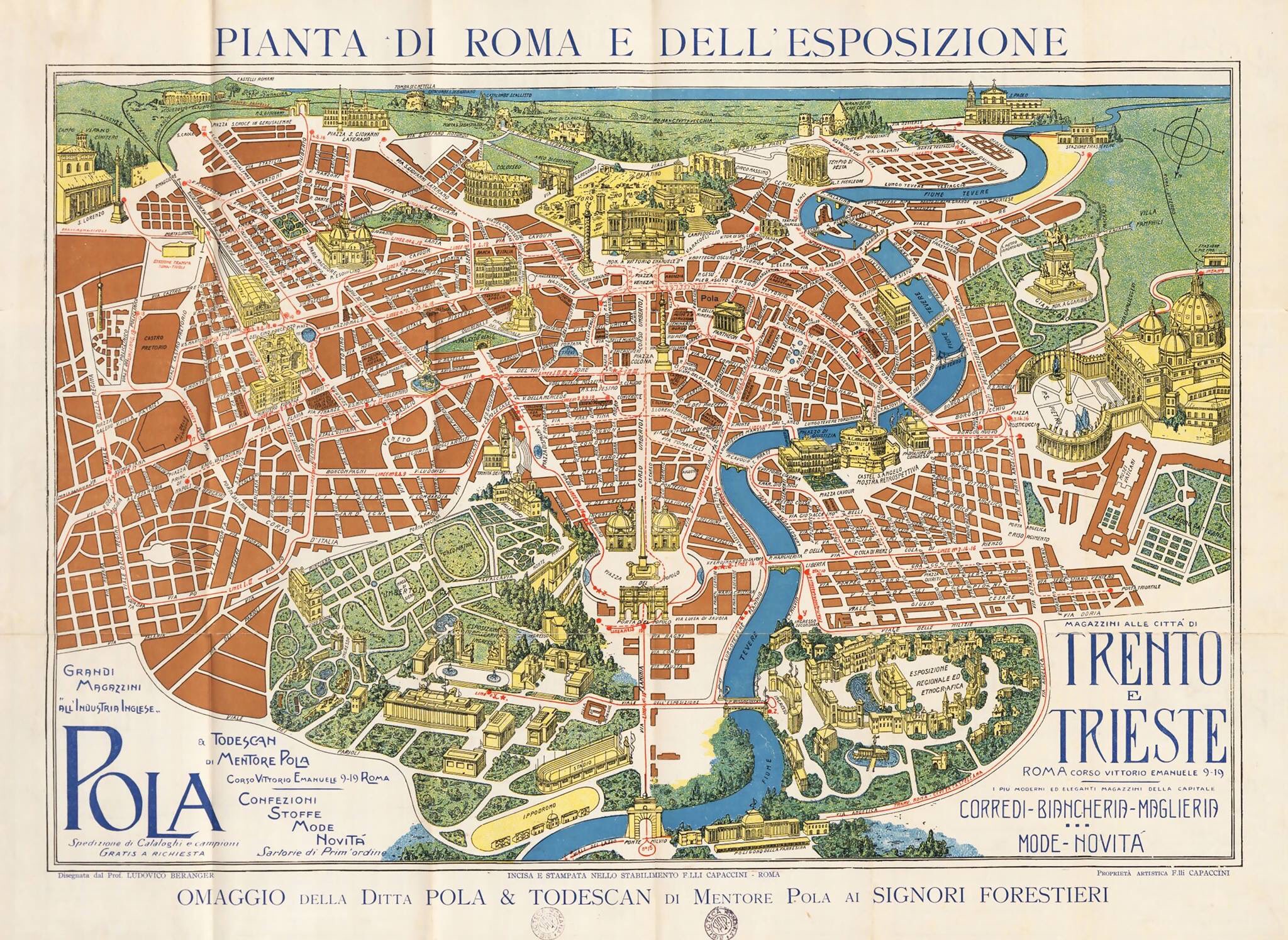 Volantino Grandi Magazzini all'industria inglese ex Todescan di Mentore Pola 1911