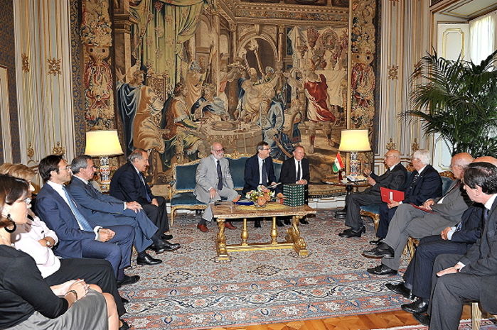 La delegazione Tci al completo nel corso del colloquio col Presidente Giorgio Napolitano.