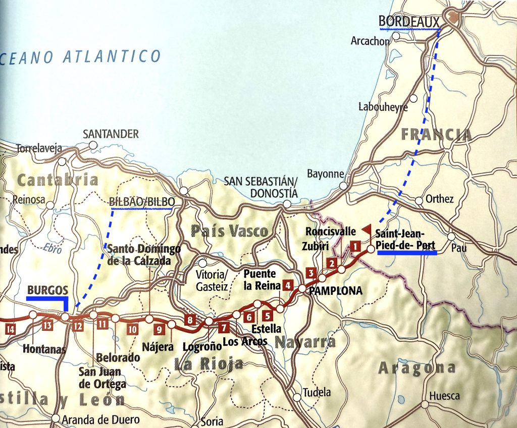 Cammino di Santiago percorso