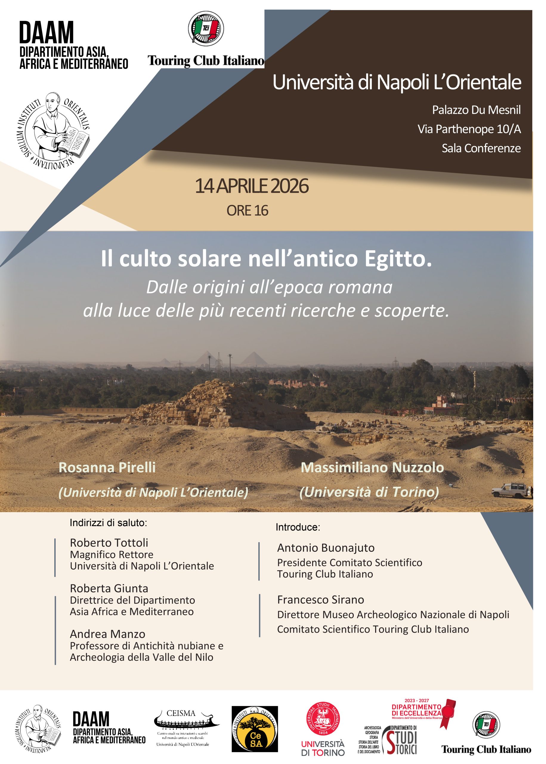 Locandina Conferenza Il culto solare nell'antico Egitto