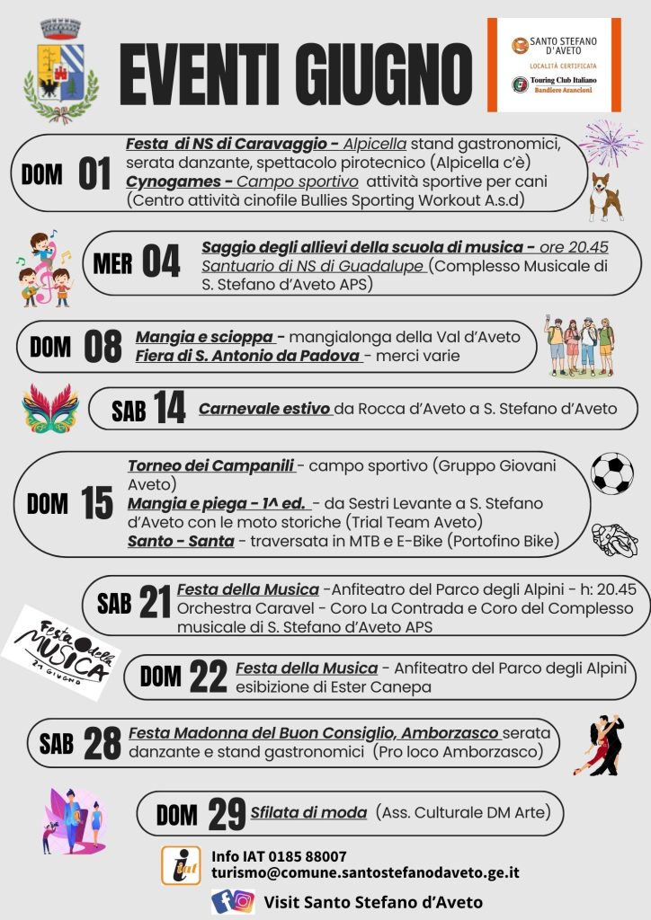 Eventi di giugno, locandina del comune
