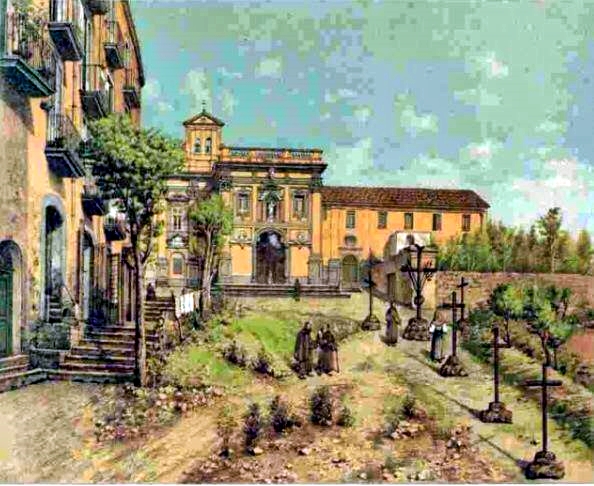 Napoli Santa Maria degli Angeli alle Croci 1889 dipinto