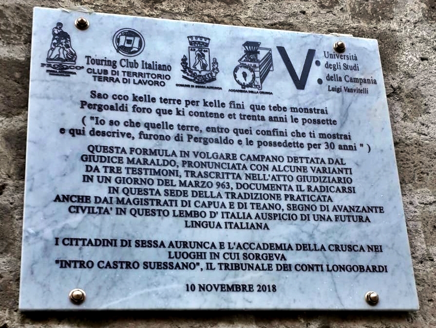 Sessa Aurunca Targa Touring celebrativa del Placito